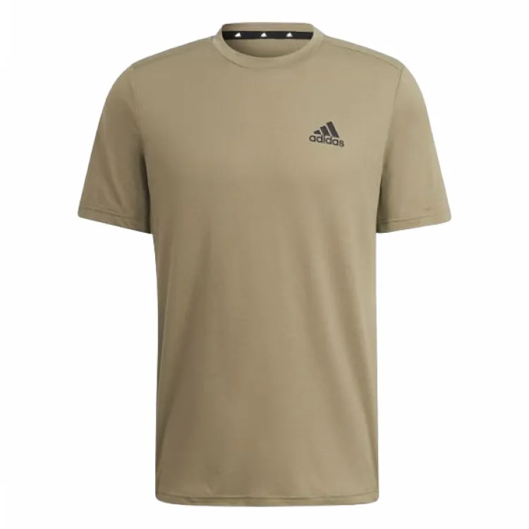 Adidas AEROREADY T-Shirts Men's Khaki Crew Neck Moderate