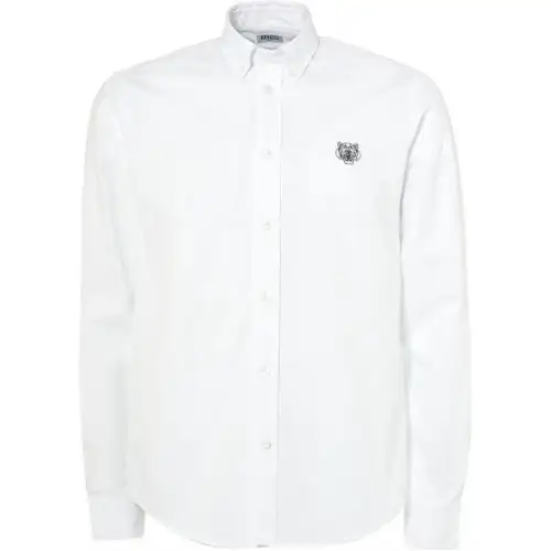 KENZO Shirts Men's White Lapel Moderate Other