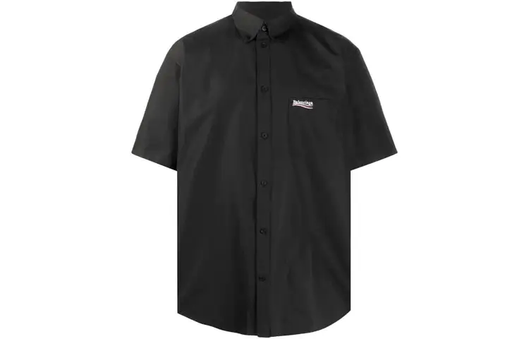 Balenciaga Shirts Men's Black Lapel Moderate Other