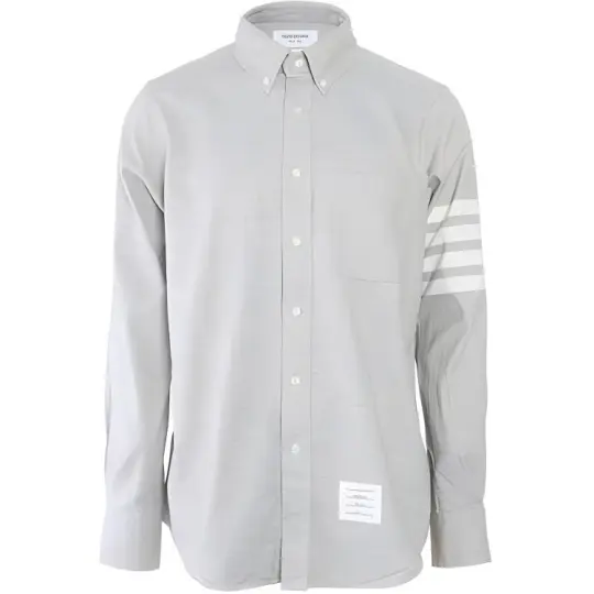 THOM BROWNE Flannel 4 Bar Straight Fit Shirt