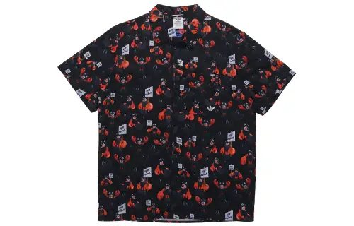 Adidas Originals Shirts Men's Black Cuban Collar Moderate Shirt