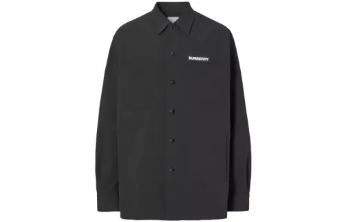 Burberry Shirts Men's Black Pointed Collar Moderate Other