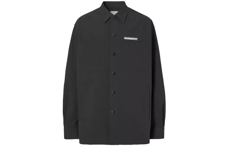 Burberry Shirts Men's Black Pointed Collar Moderate Other
