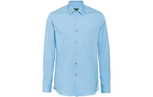 PRADA Shirts Men's Light Blue Lapel Moderate Other