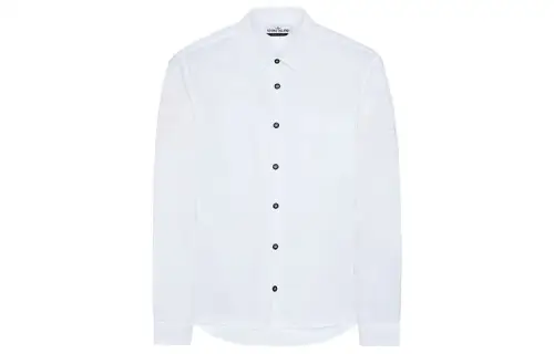 STONE ISLAND Shirts Men's White Lapel Moderate Other