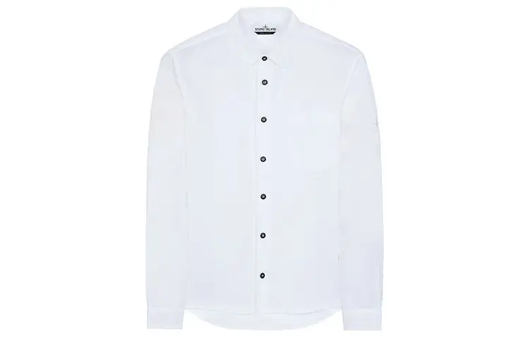STONE ISLAND Shirts Men's White Lapel Moderate Other