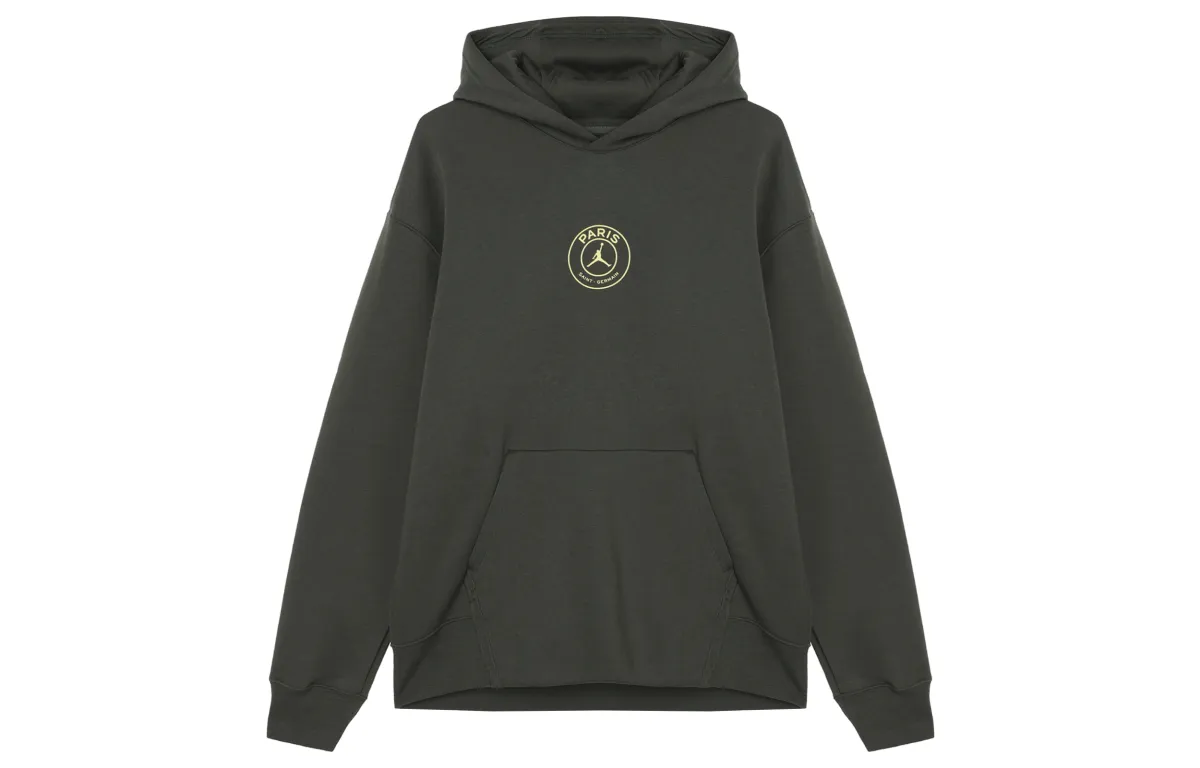 Jordan Solid Color Hooded Fleece Lined Casual Long Sleeved Sweatshirt Men's Sequoia Green