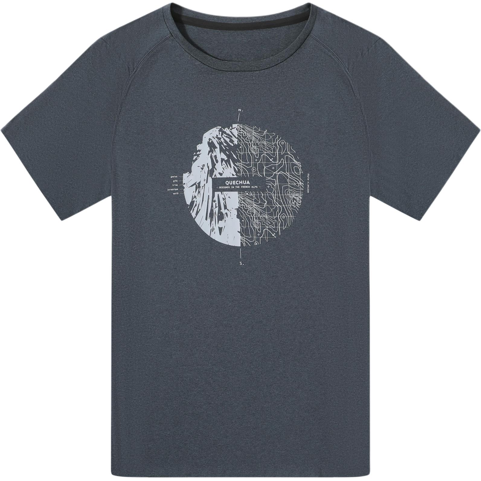 Decathlon DECATHLON MH500 QUECHUA Comfortable mountain hiking quick-drying short-sleeved T-shirt men's dark gray