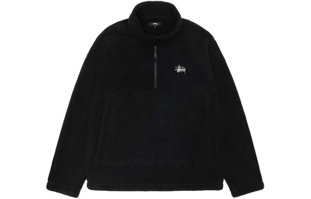 Stussy Half Zip Mock Polar Fleece Hoodie