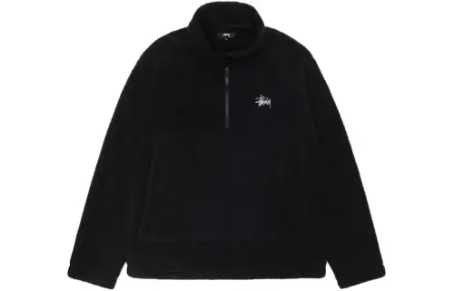 Stussy Half Zip Mock Polar Fleece Hoodie