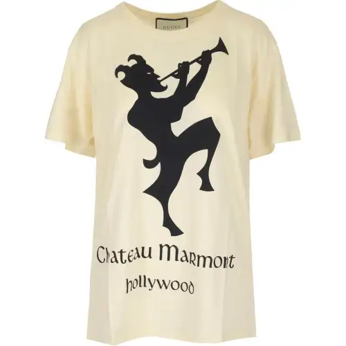 GUCCI T Shirts Unisex White Crew Neck Moderate Straight Fit