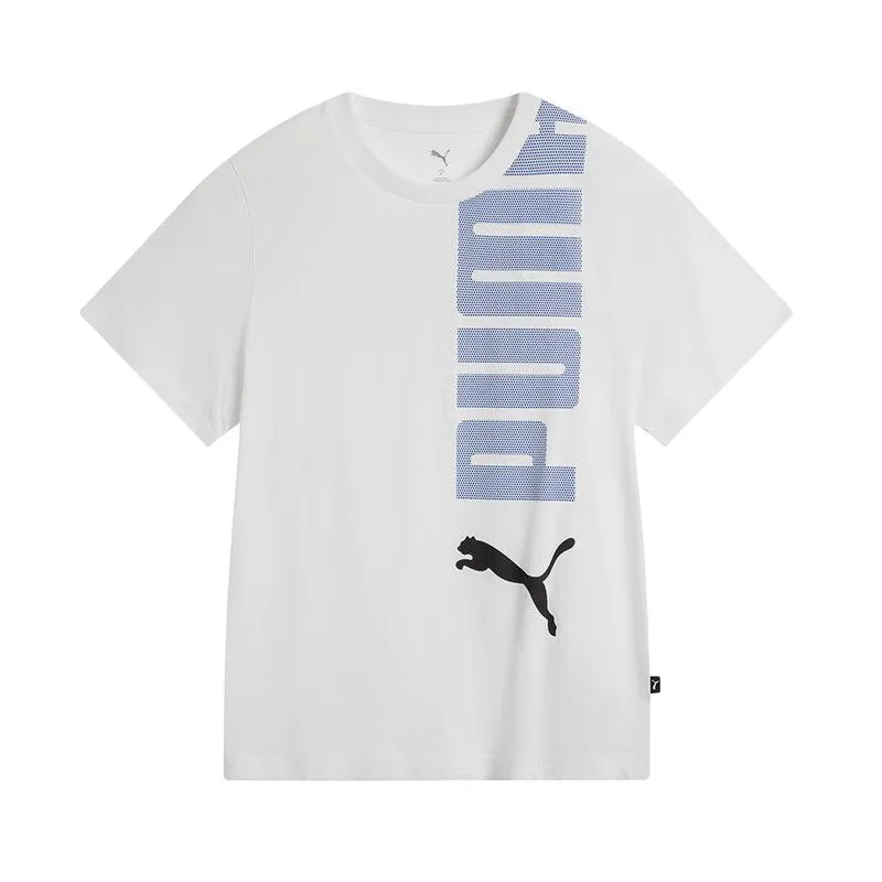PUMA T-Shirts Unisex White Crew Neck Moderate