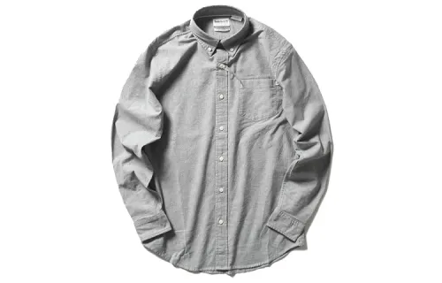 Timberland Shirts Men's Gray Pointed Collar Moderate Shirt