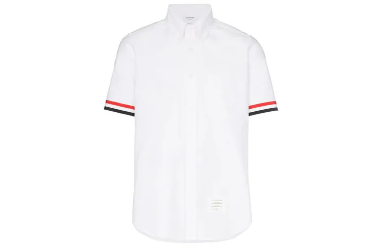 THOM BROWNE Shirts Men's White Pointed Collar Moderate Shirt