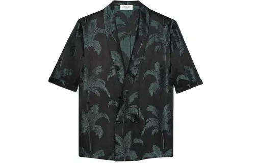 SAINT LAURENT Shirts Men's Black V Neck Moderate Other