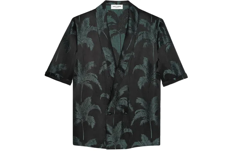 SAINT LAURENT Shirts Men's Black V Neck Moderate Other