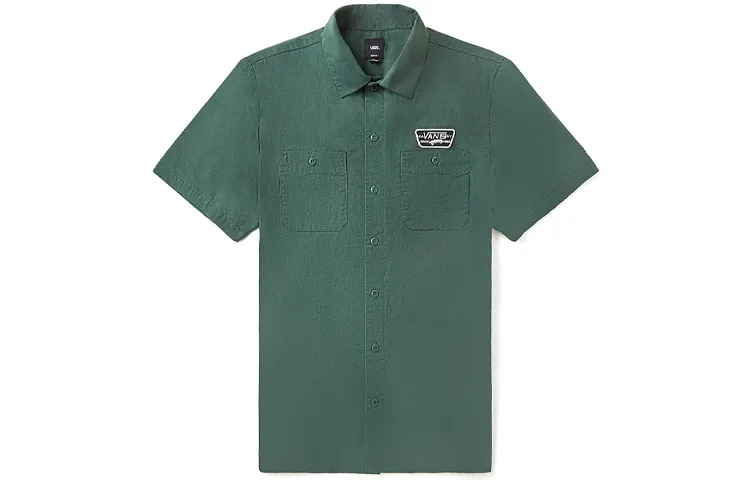 Vans Shirts Men's Green Pointed Collar Moderate Shirt