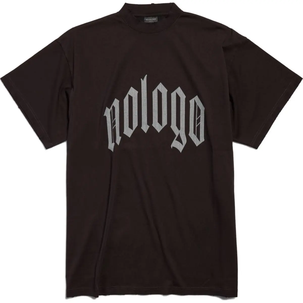 Balenciaga Letter Print Crew Neck Short Sleeved FW24 T Shirt Loose Fit Unisex Black