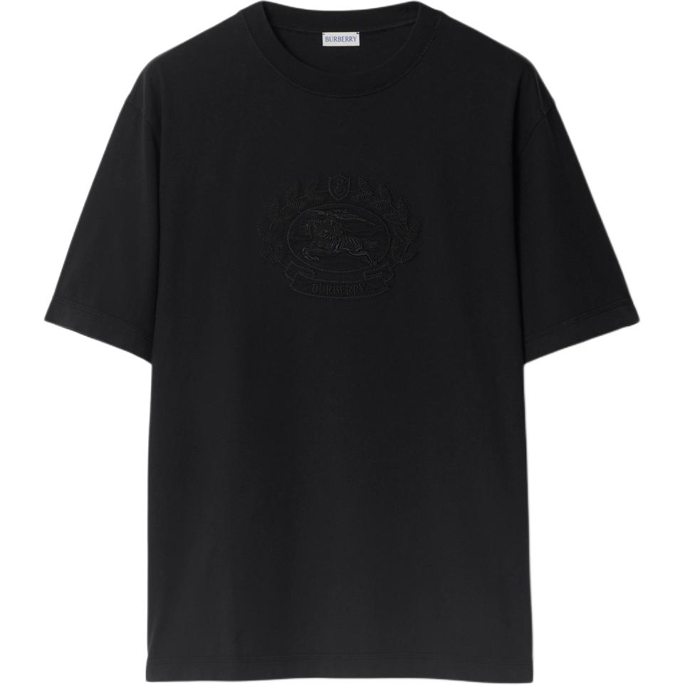 Мужская футболка Burberry Logo Embroidered (черная)