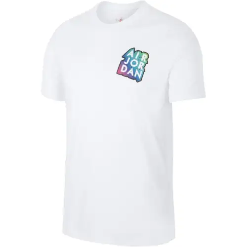 Jordan T Shirts Men's White Crew Neck Moderate Straight Fit