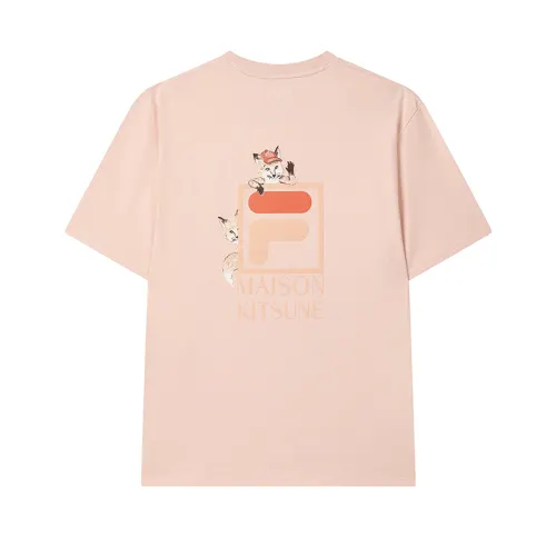 FILA x Maison Kitsune Little Fox T Shirt Unisex Deep Rose Pink
