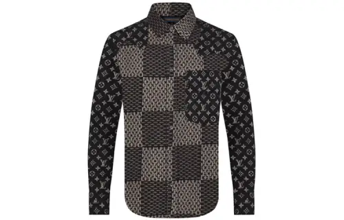 LOUIS VUITTON X Nigo Mngm Waves Giant Damier Flannel Shirt