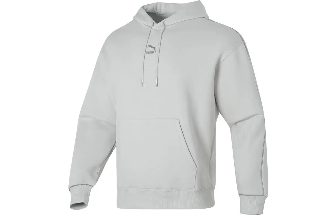 PUMA Sweatshirts Men's Gray White Hooded Moderate Other