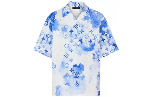 LOUIS VUITTON New Quarterly Products Of LV Shirts Men's Blue Lapel Moderate Other