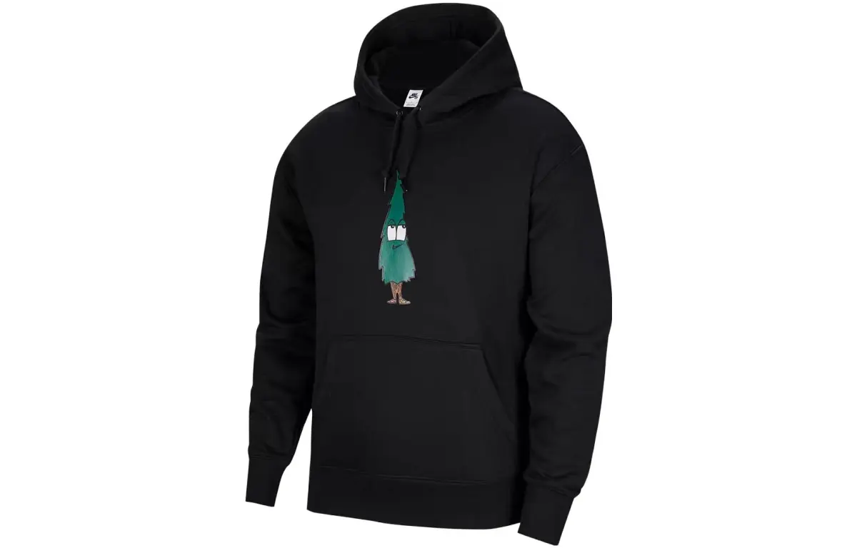 Nike Sweatshirts Men's Black Hooded Moderate Straight Fit