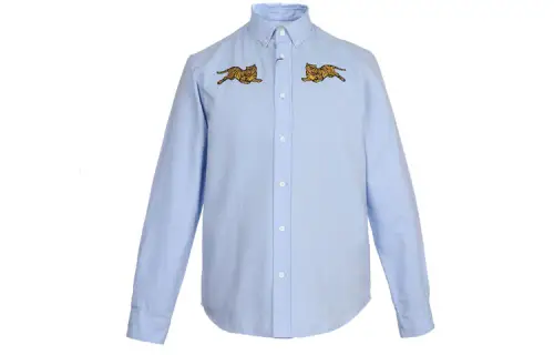 KENZO Shirts Men's Sky Blue Polo Collar Moderate Other