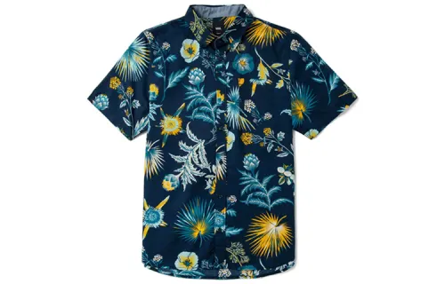 Vans CALIFAS Shirts Men's Dark Blue Lapel Moderate Other