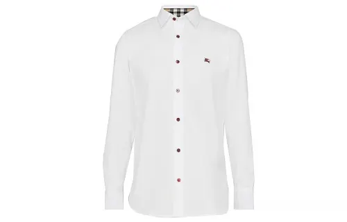 Burberry Shirts Men's White V Neck Moderate Other