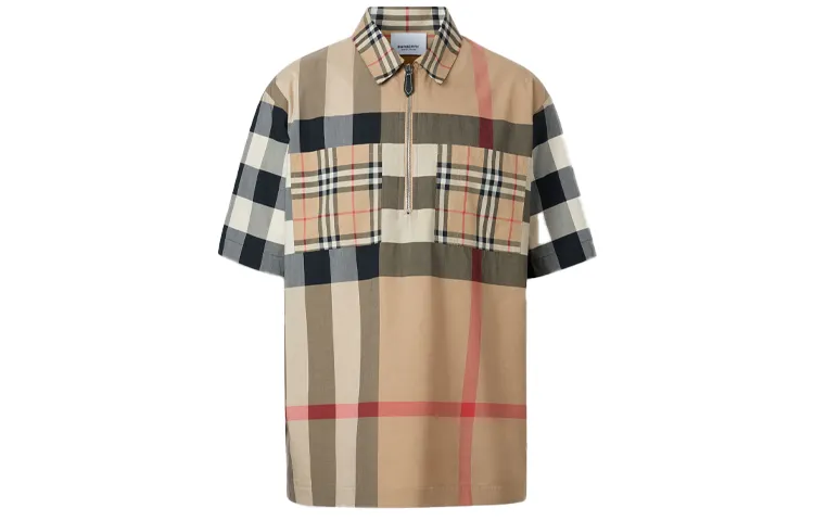 Burberry Shirts Men's Beige Polo Collar Moderate Other