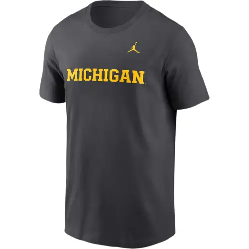 JORDAN Michigan Wolverines Primetime Wordmark Men's Nike College T-Shirt