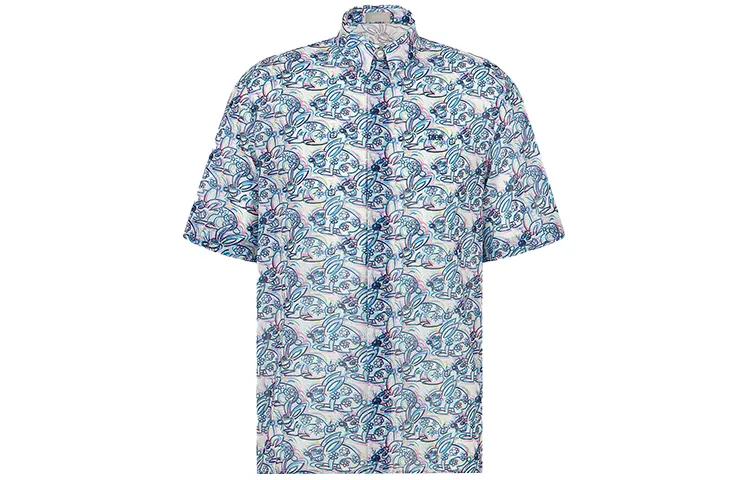 DIOR Quarterly New Products Shirts Men's Multicolor Lapel Moderate Shirt