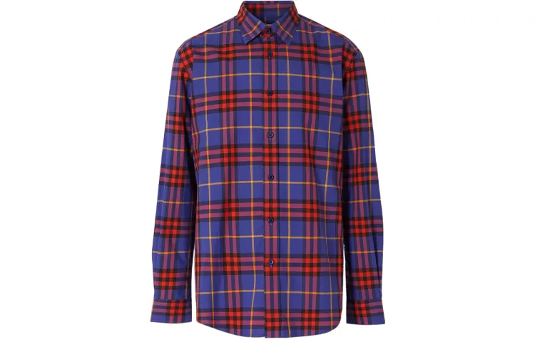Burberry Shirts Men's Purple Pointed Collar Moderate Other