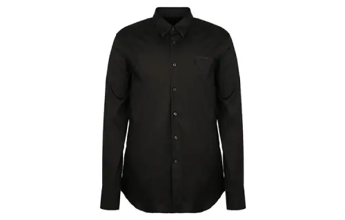 PRADA Shirts Men's Black Pointed Collar Moderate Shirt