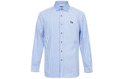 Burberry Shirts Men's Chalk Blue White Pointed Collar Moderate Shirt