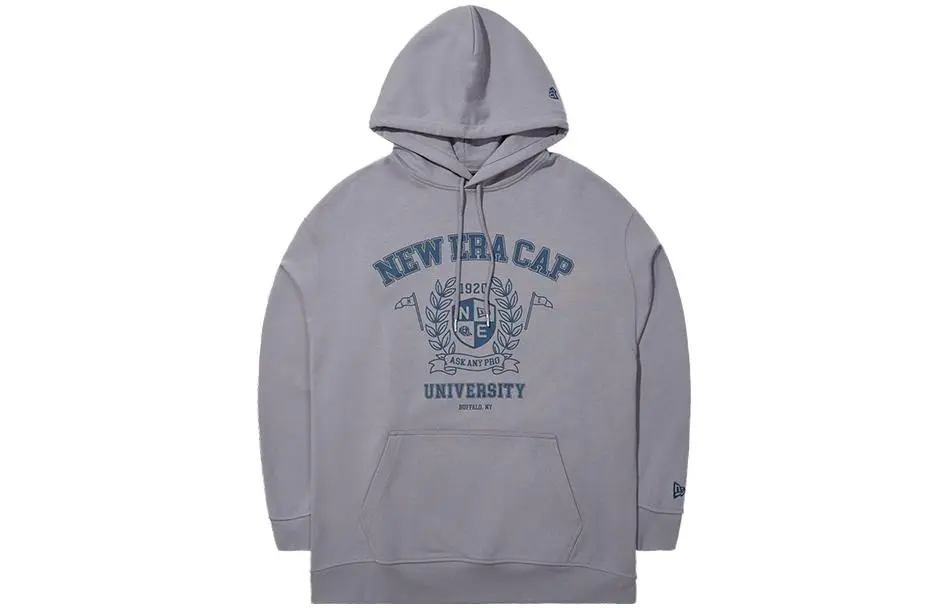 New Era Sweatshirts Unisex Gray Hooded Moderate Straight Fit
