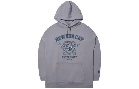 New Era Sweatshirts Unisex Gray Hooded Moderate Straight Fit