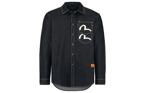 EVISU Shirts Men's Polo Collar Moderate Shirt