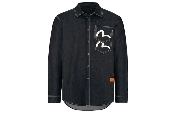 EVISU Shirts Men's Polo Collar Moderate Shirt