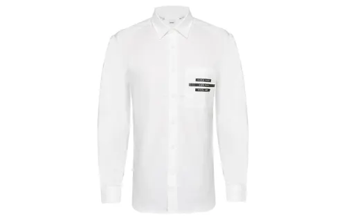 Burberry Shirts Men's White Pointed Collar Moderate Shirt