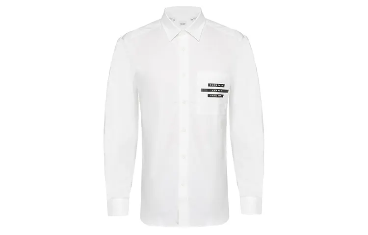 Burberry Shirts Men's White Pointed Collar Moderate Shirt