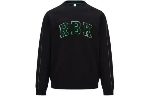 Reebok Sweatshirts Unisex Black Crew Neck Moderate Regular