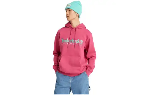 Timberland Sweatshirts Unisex Pink Hooded Moderate Regular
