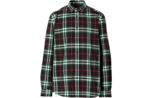 Burberry Shirts Men's Green Pointed Collar Moderate Other