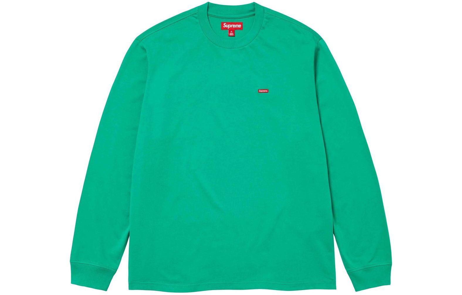 Supreme SS24 WEEK1 SMALL BOX L/S TEE solid color round neck casual long-sleeved American trendy pullover sweatshirt for men and women.