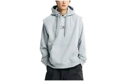 New Balance Sweatshirts Men's Gray Hooded Moderate Regular