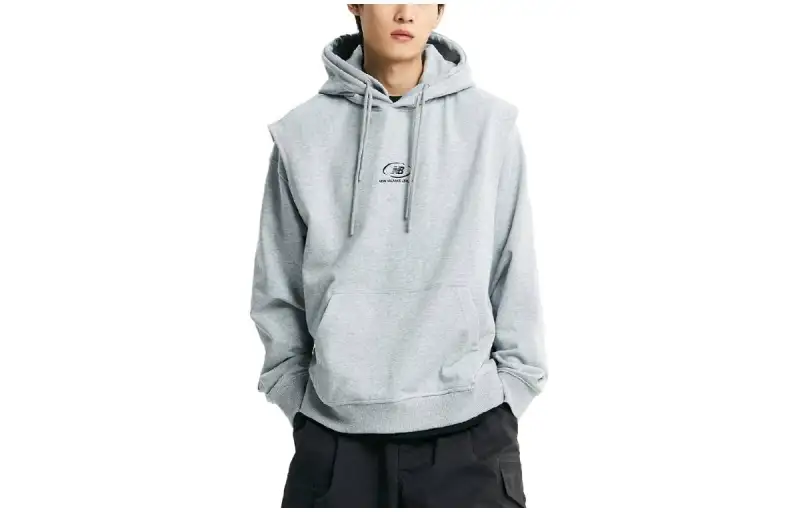 New Balance Sweatshirts Men's Gray Hooded Moderate Regular